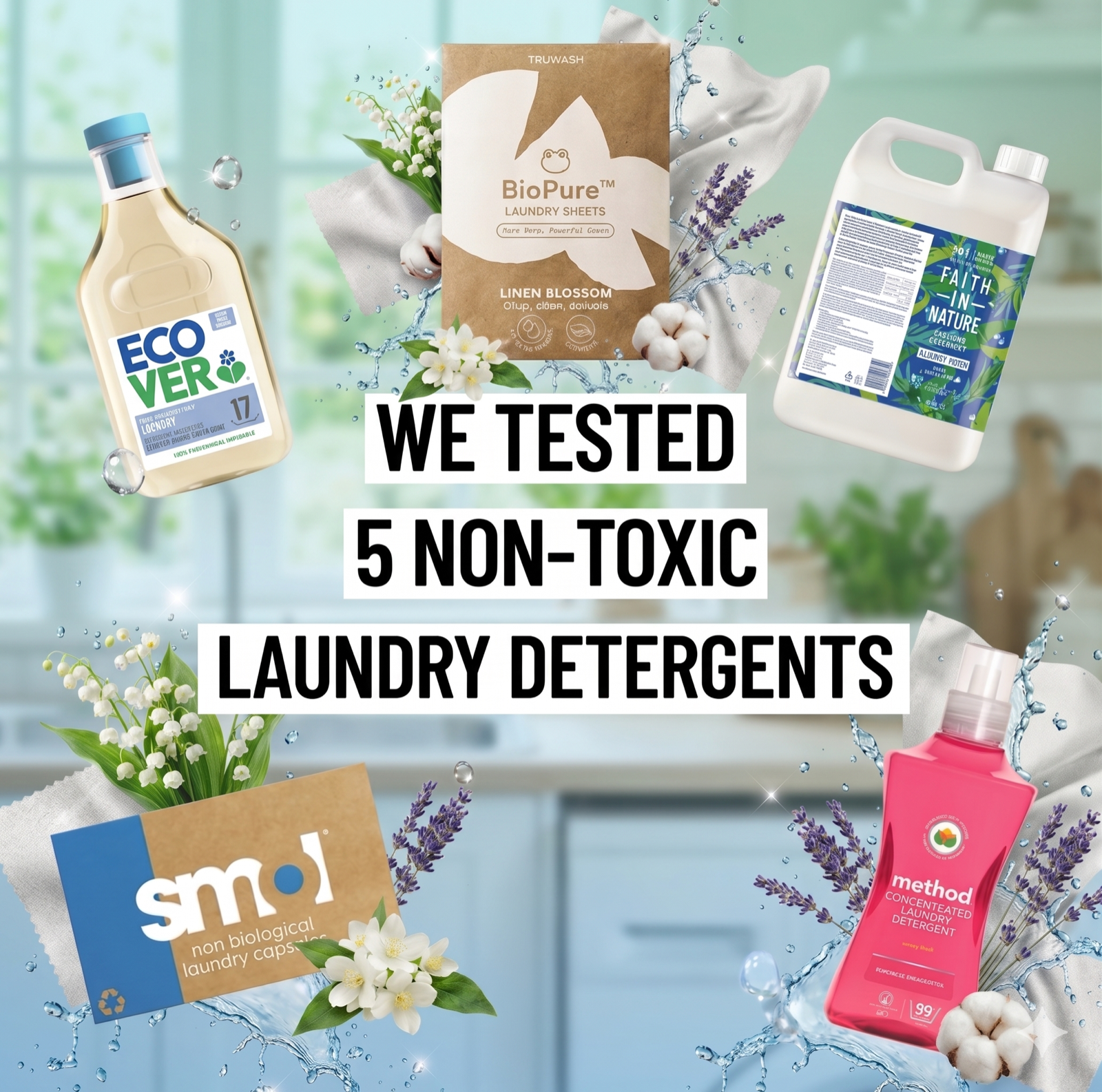 Five non-toxic laundry detergents tested and compared